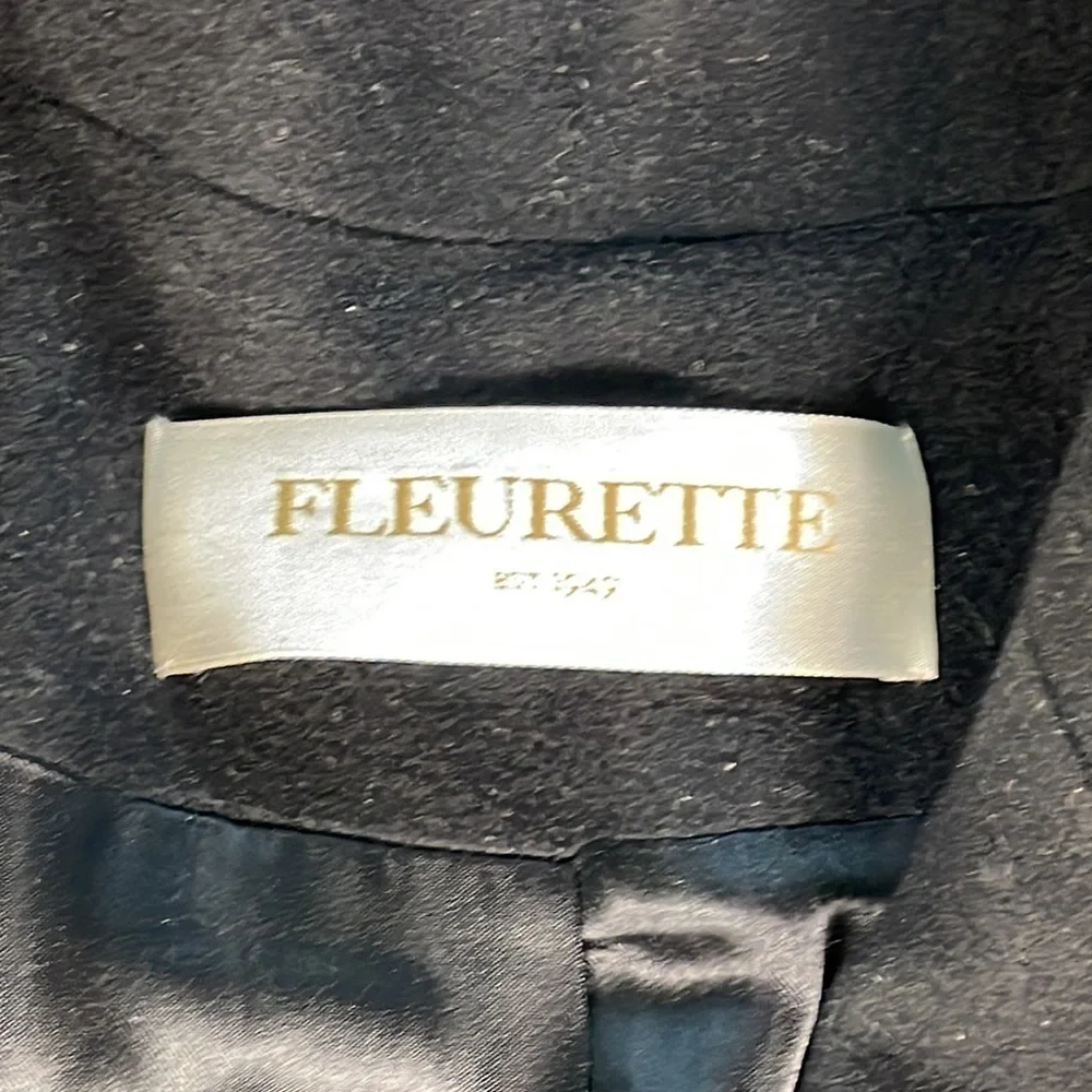 Fleurette Black Wool Cashmere Button Front Winter Coat Longline